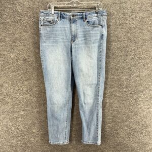 Nine West Jeans Women 12 Blue Denim Light Wash Skinny High Rise Gramercy Crop